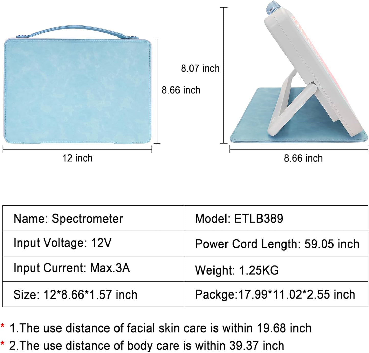 Red Light Therapy Lamp Dimensions