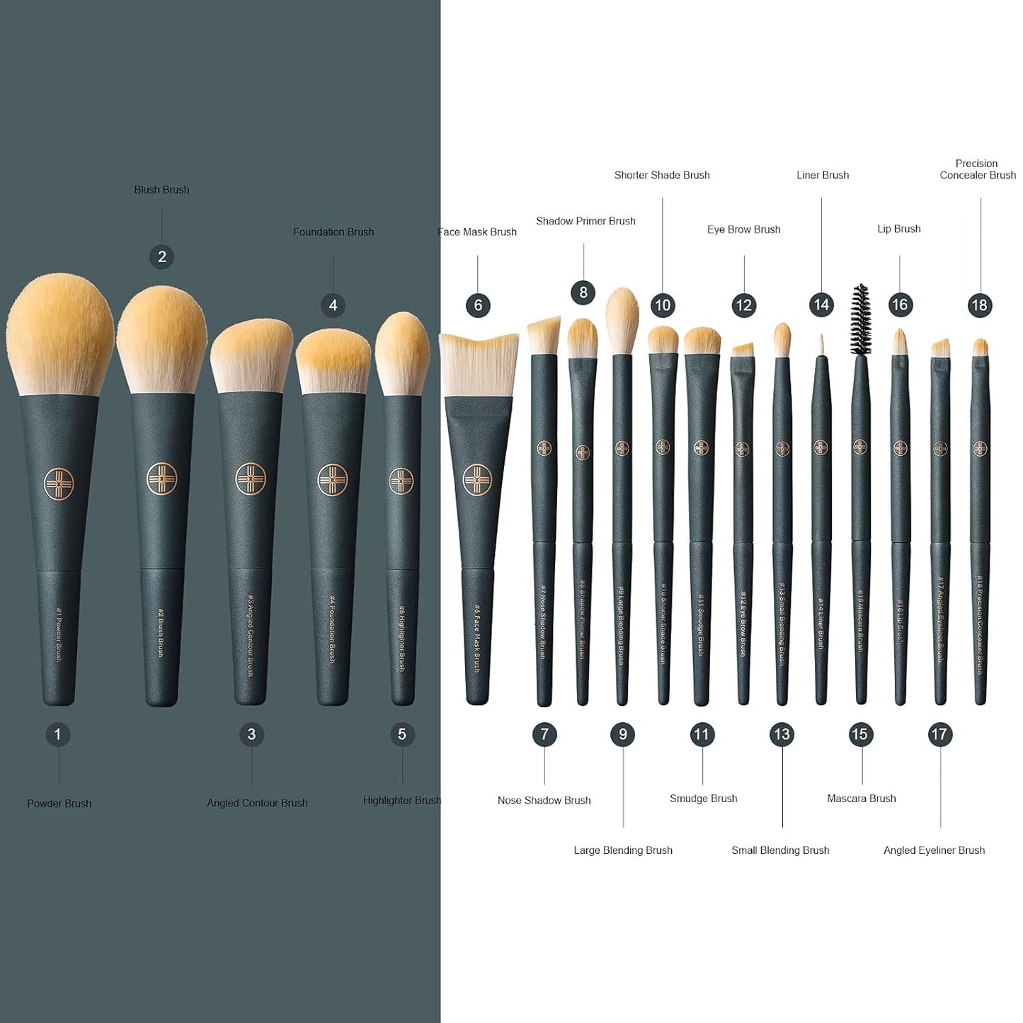 18Pcs Professional Makeup Brushes