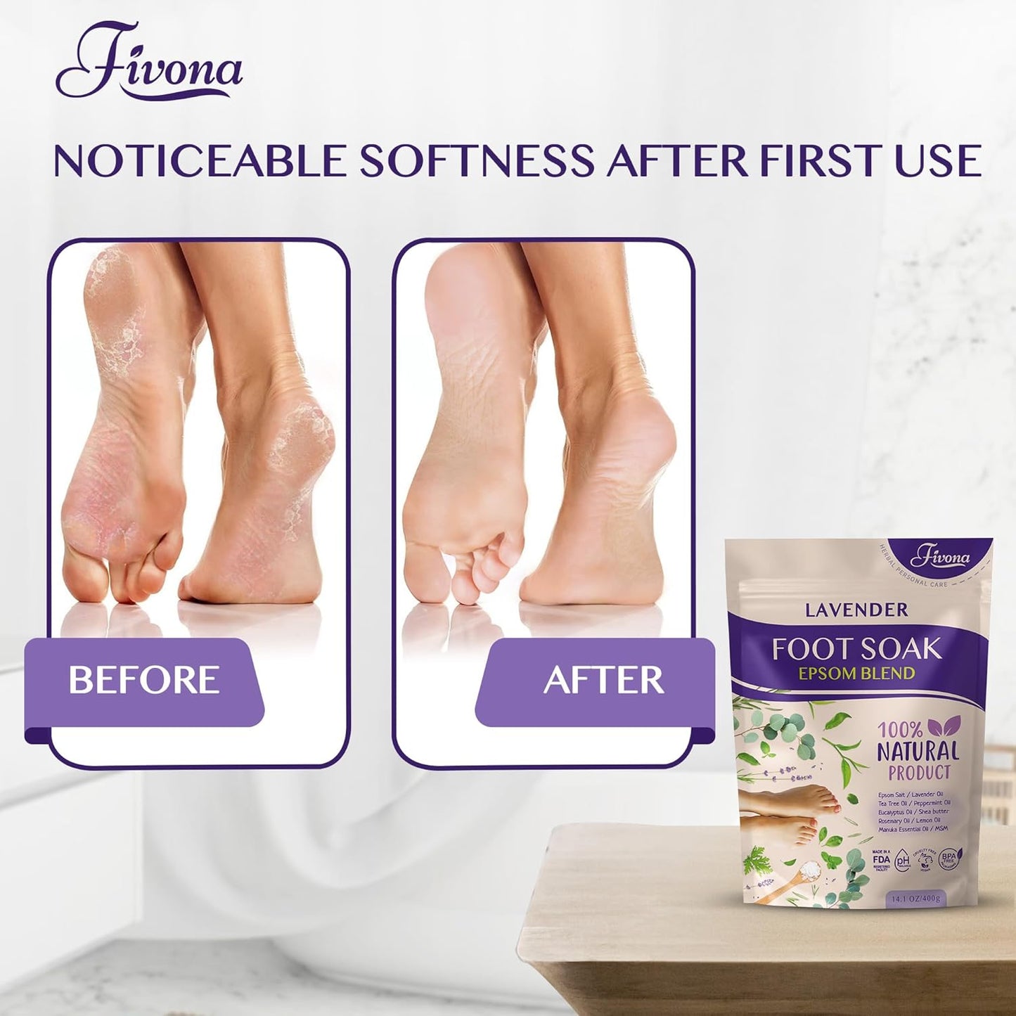 Foot Soak Blend Epsom Salt with Lavender After Use