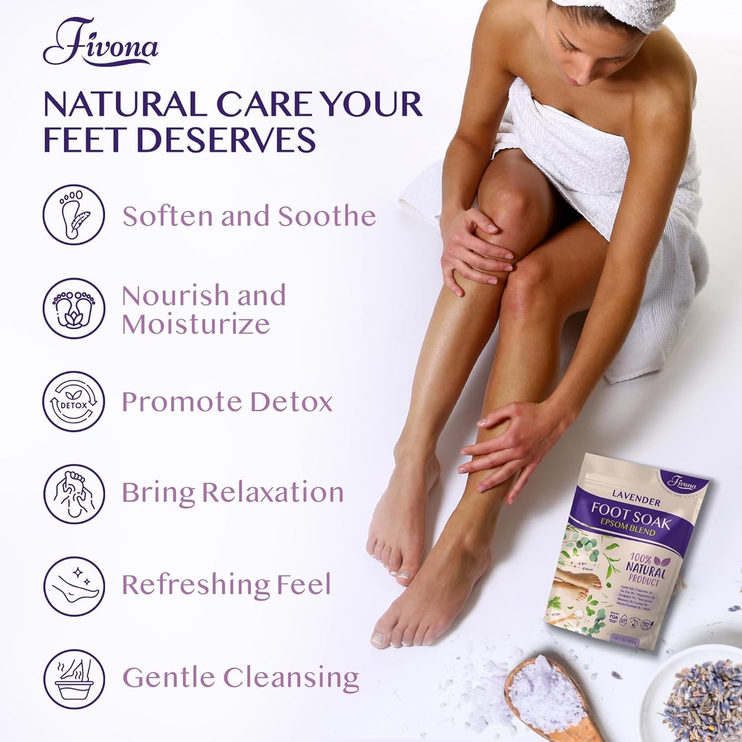 Uses of Foot Soak Blend Epsom Salt with Lavender