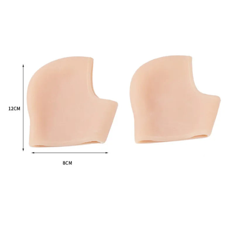 2Pcs Moisturizing Gel Heel Socks Nude