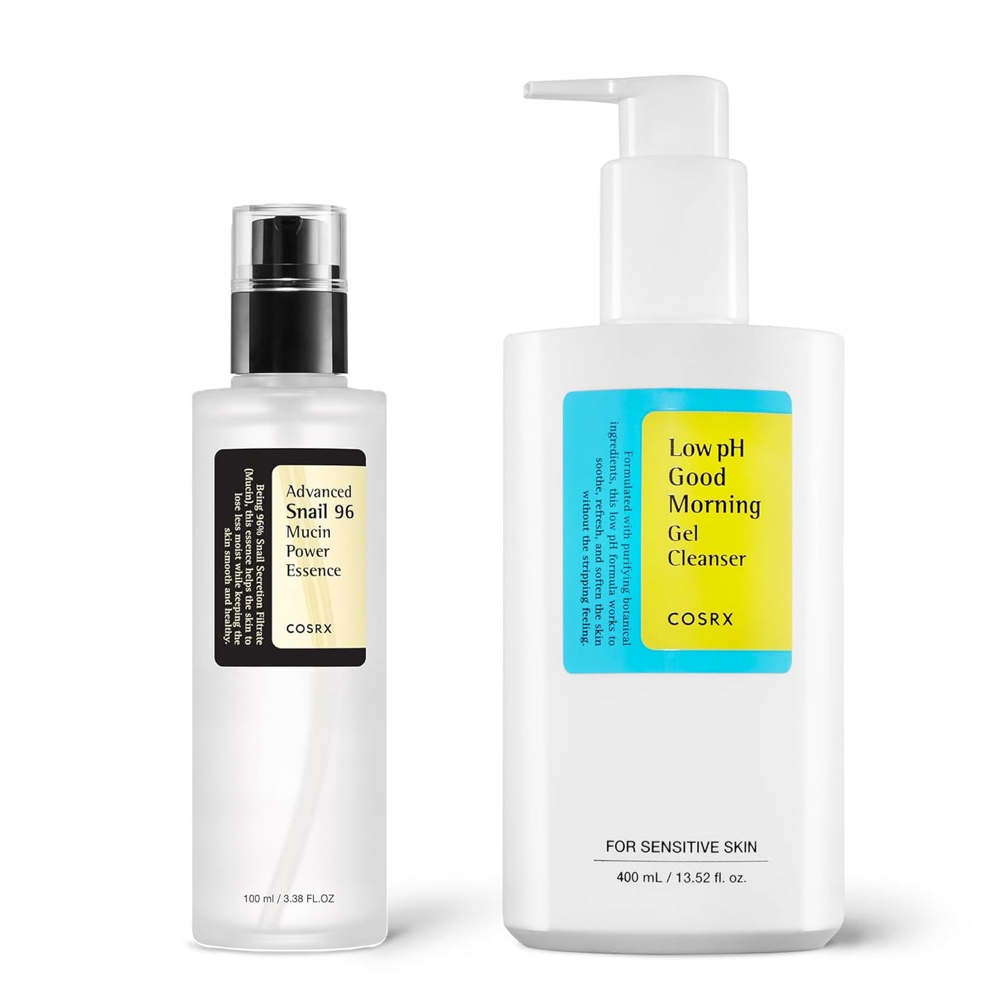 Advanced snail 96% Power Essence & Low Ph Cleansing Gel