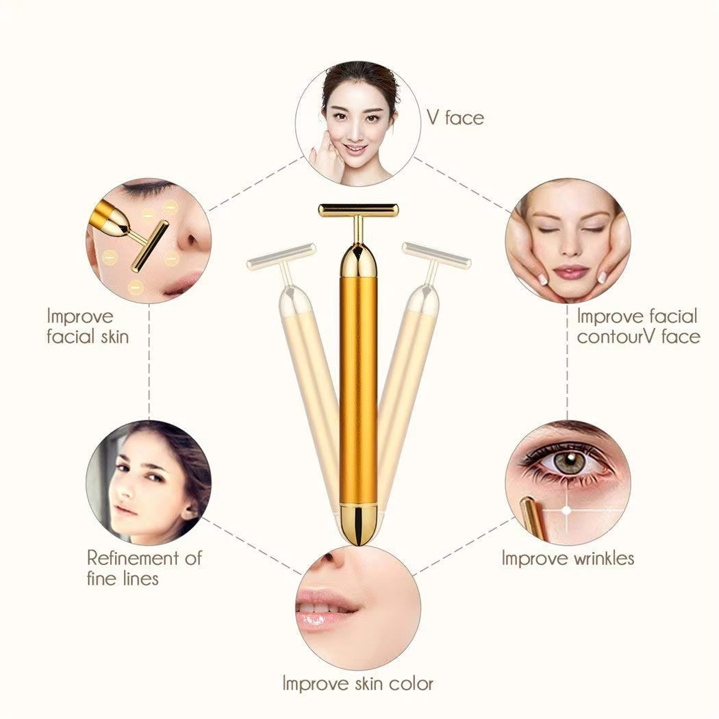 24K Gold Face Lift Bar Roller uses