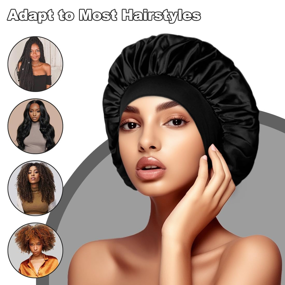 Silk Satin Bonnet for Most Hairstyles