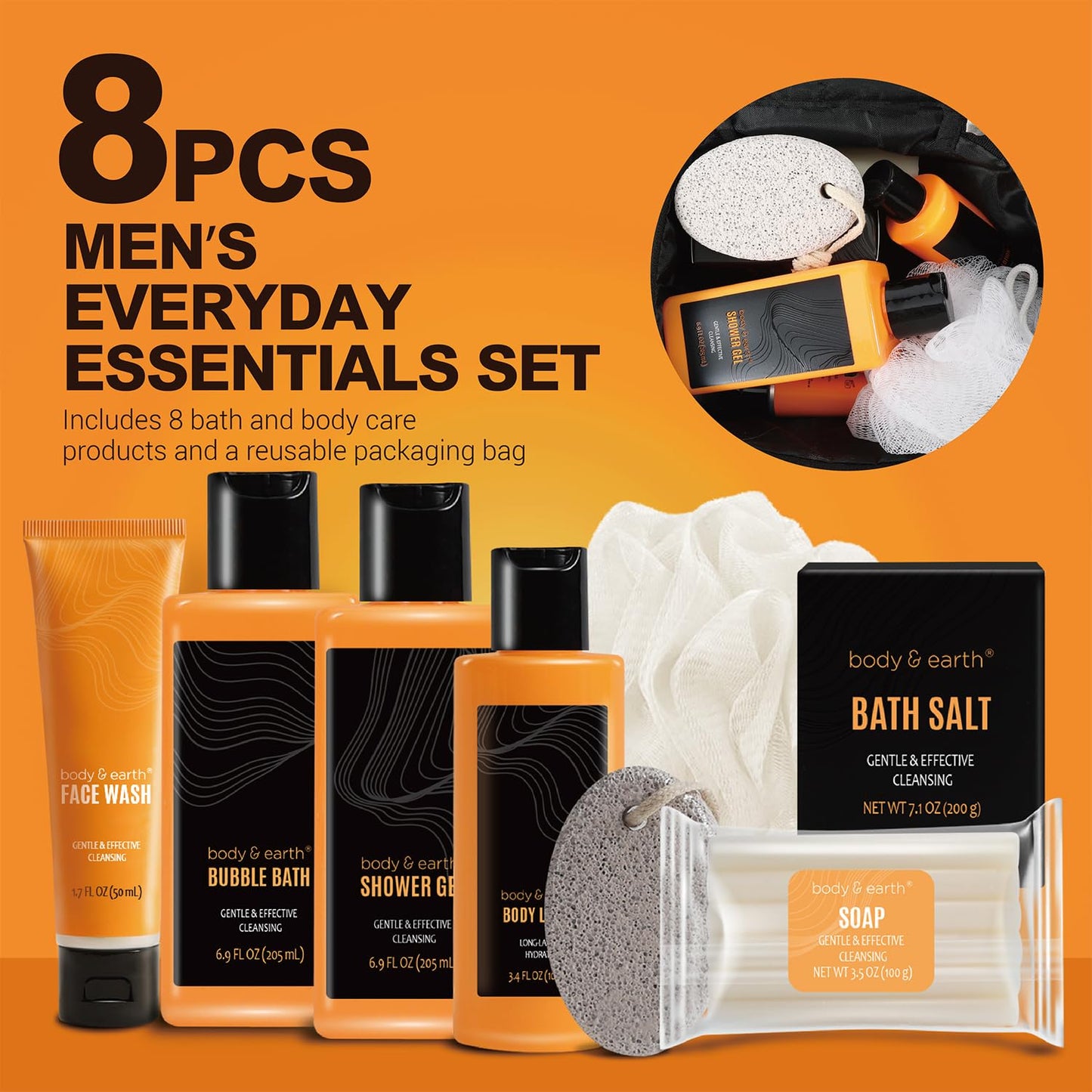 Citrus Scented Men's Bath Set