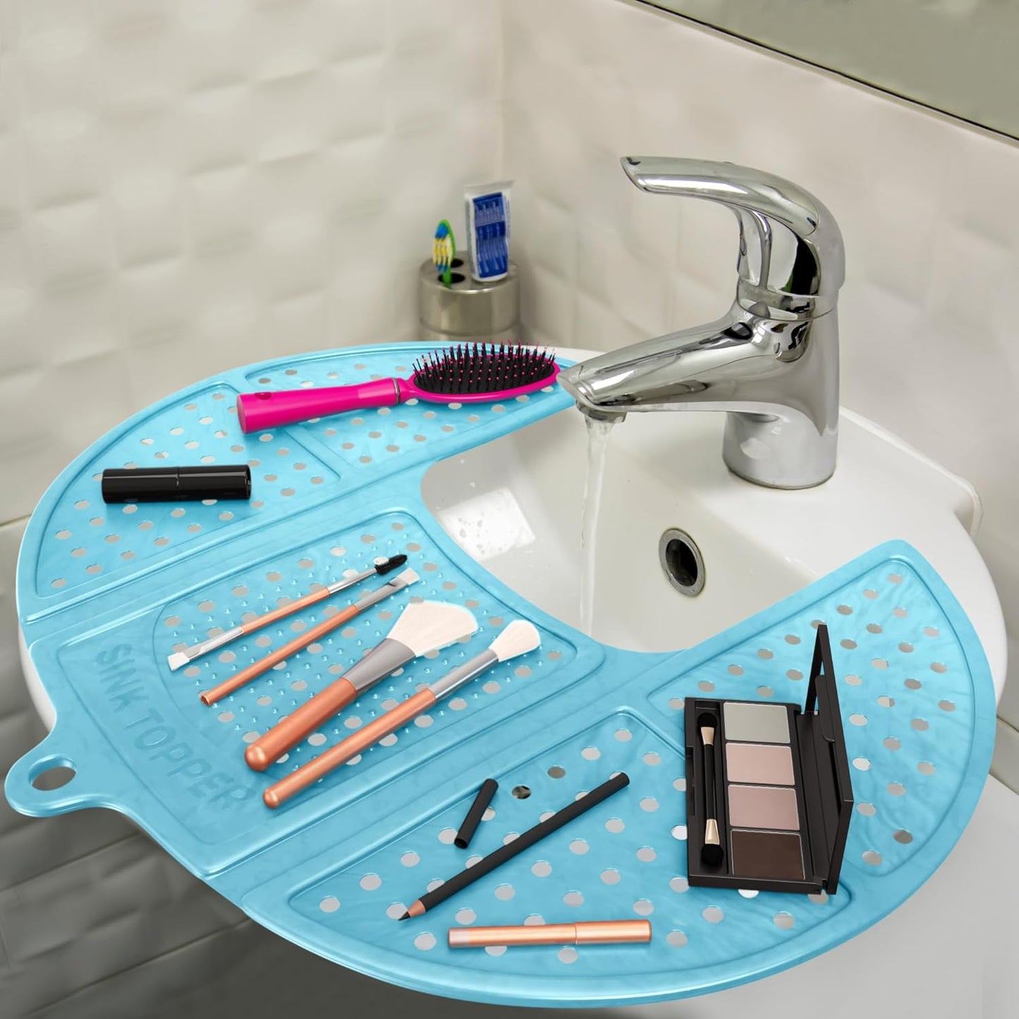 Silicone Beauty Makeup Brush Cleaning Mat, Bathroom Must Have Accessory
