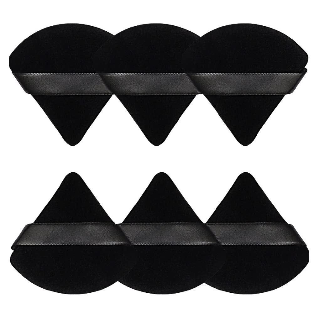 6 Pcs black Soft Triangle Powder Puff