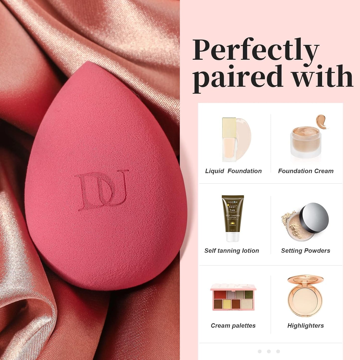 Makeup Blender Sponge for Blending Liquid Foundations, Powders and Creams and More