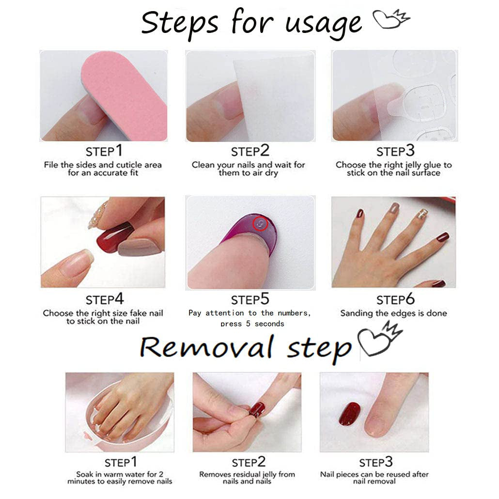 Almond French Tip Press on Nails Usage