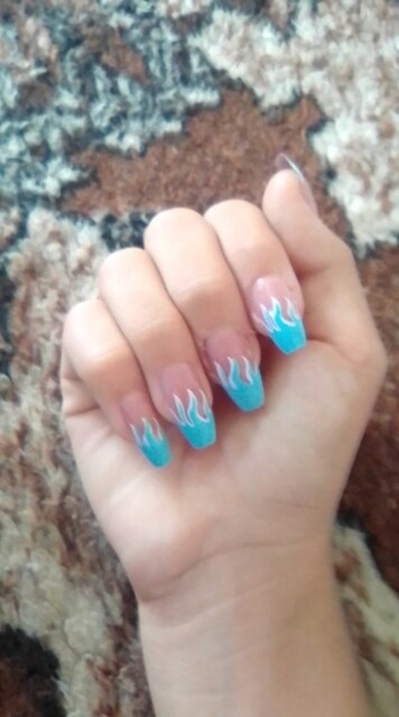 colorful artificial acrylic nails
