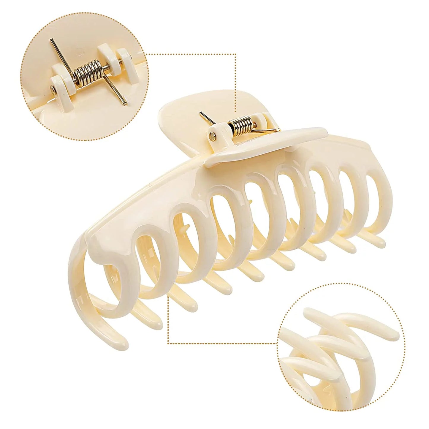 cream color Large Hair Claw Clips