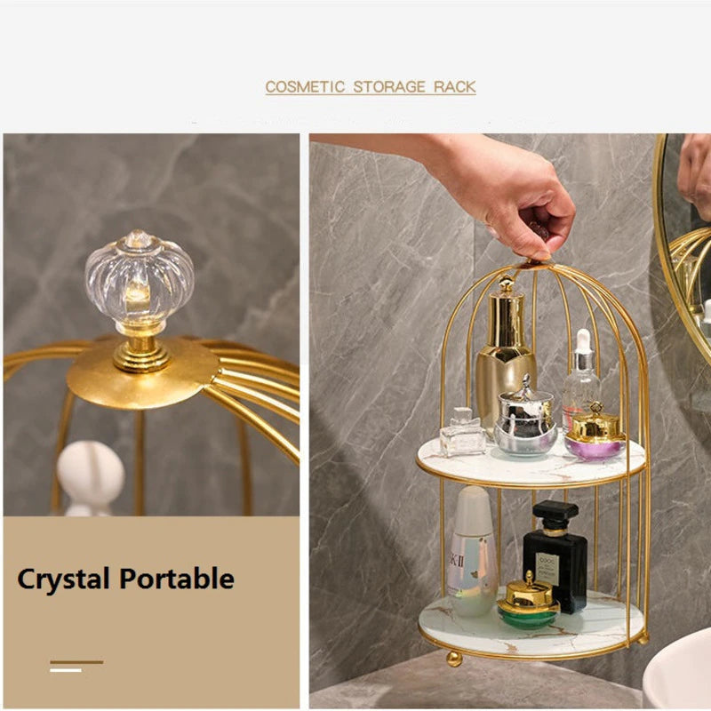 crystal portable Stylish Makeup Cosmetic Organizer Rack