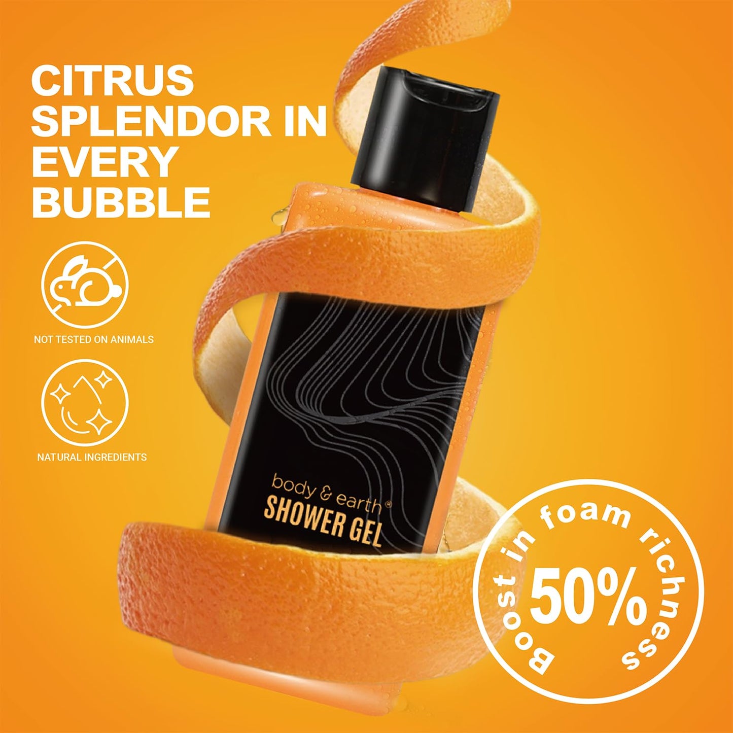 Citrus Scented Mens Bath Set with Body Lotion, Face Wash, Shower Gel, Bubble Bath, Loofah & More
