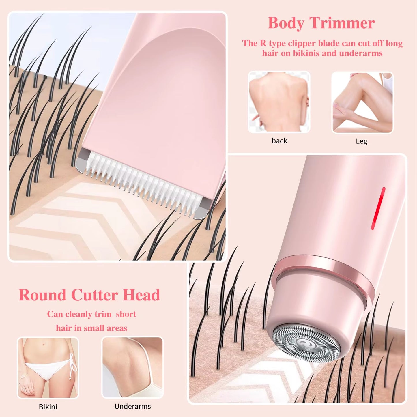 Ladies Pubic Hair Detachable Head Electric Shaver