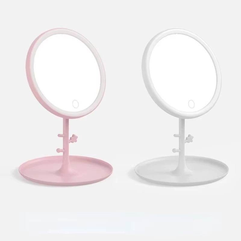 2 Round LED Touch Screen Makeup Mirrors