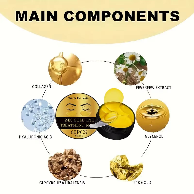 24K Gold Collagen Eye Mask Components