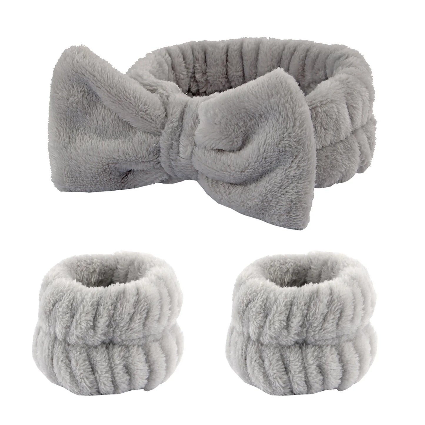 grey headband and wristband set