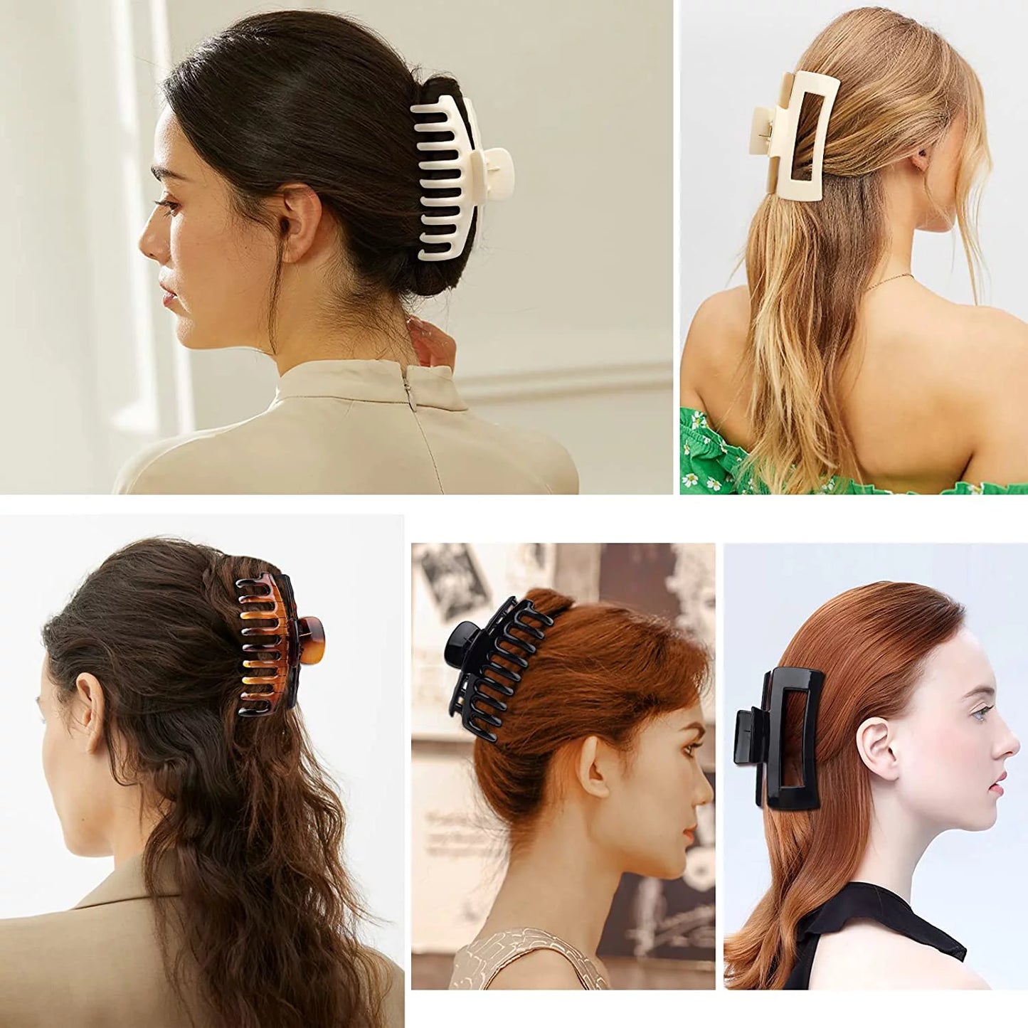 Large Hair Claw Clips in women's hair
