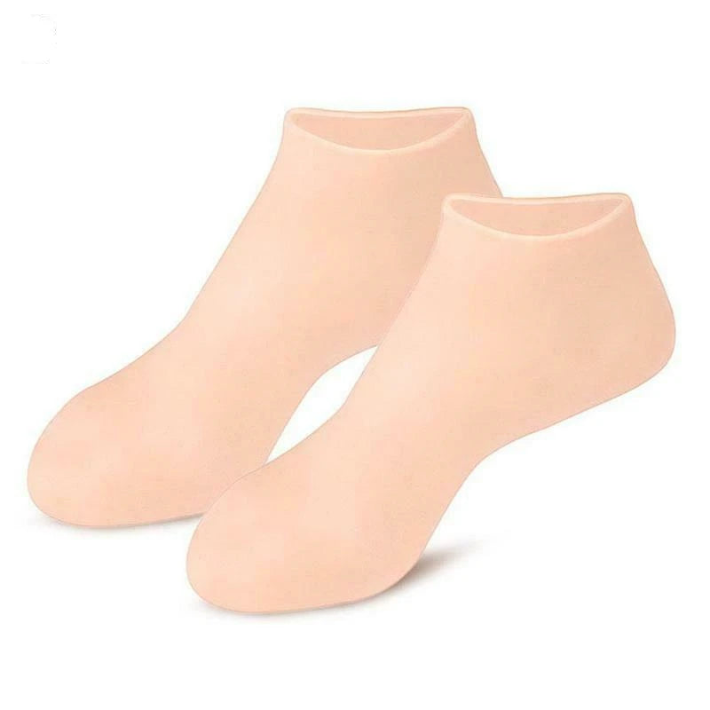 orange pair of socks with gel