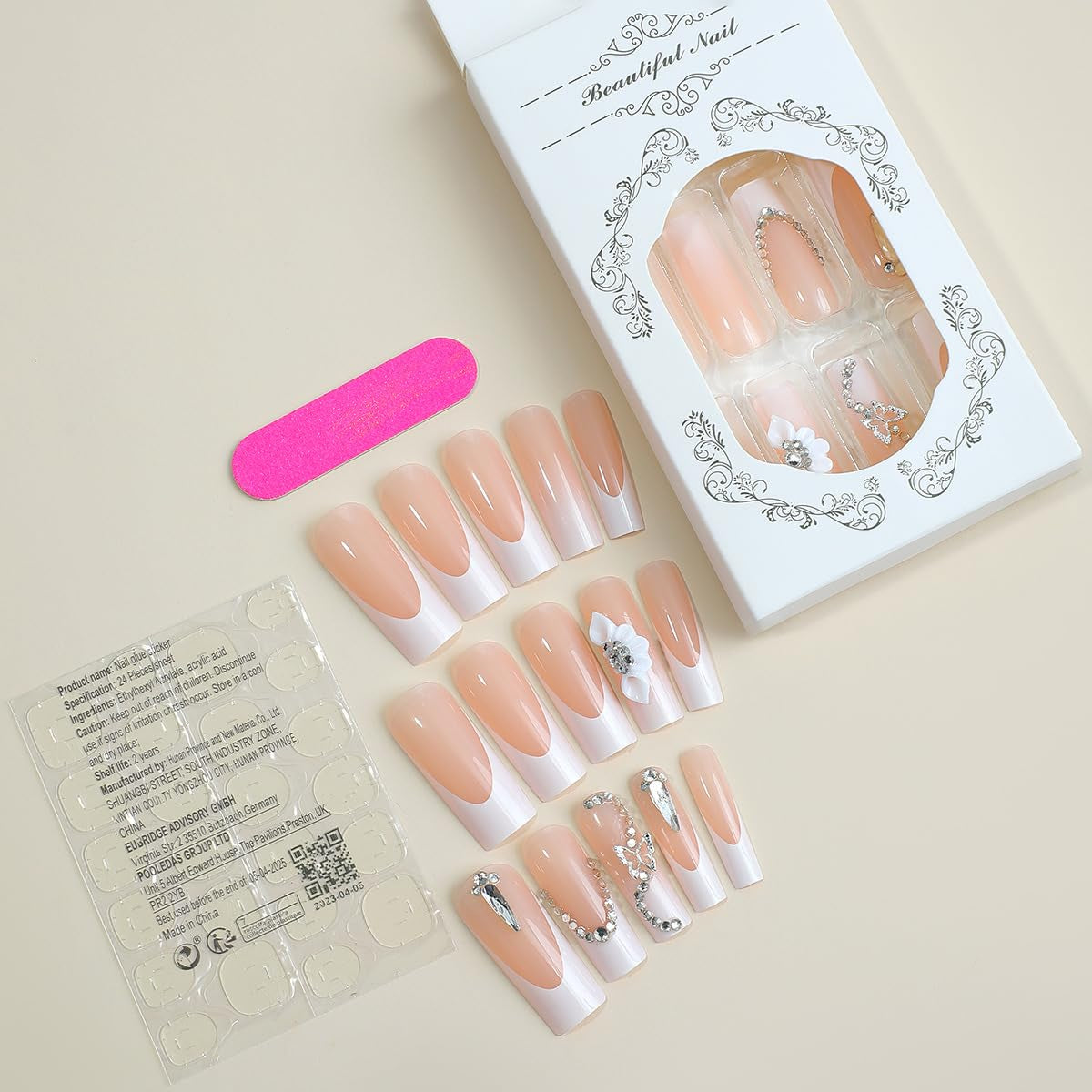 Pack of 24 Pcs Long Press on Nails