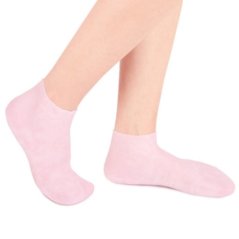 a pair of pink socks