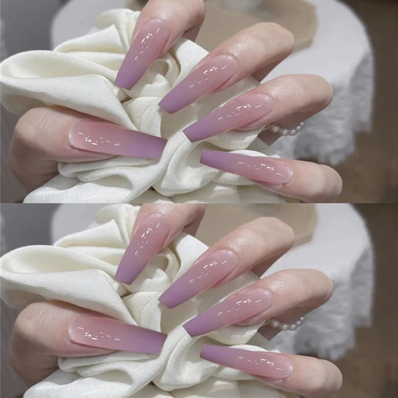 pink artificial acrylic nails