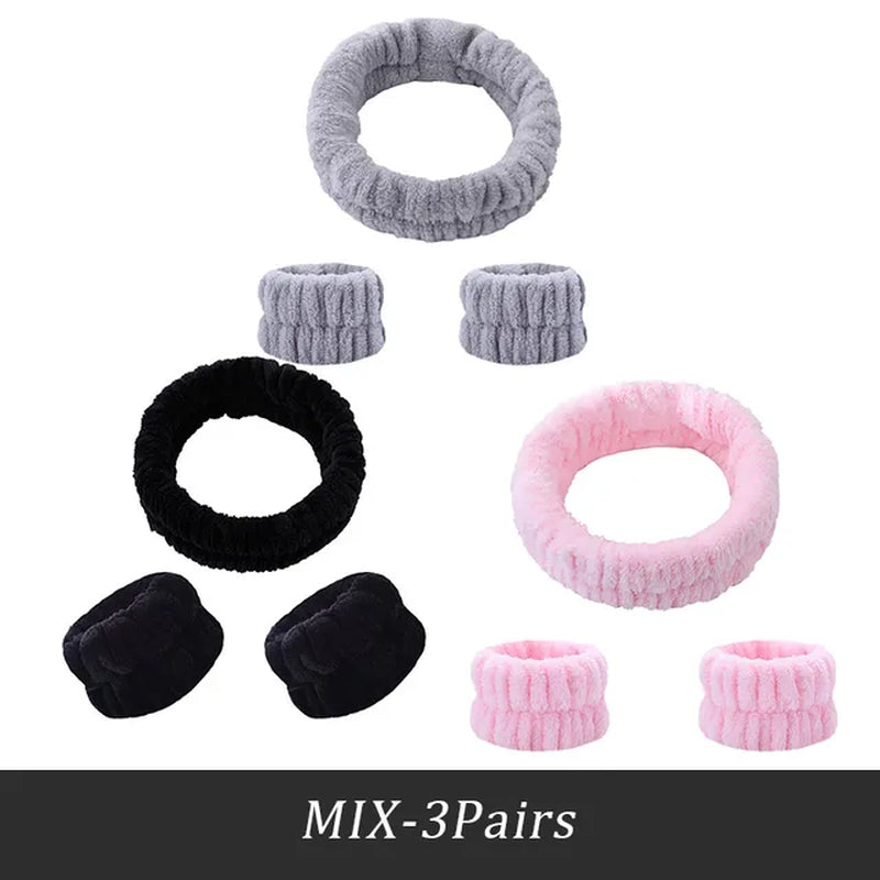 pink, grey and black headband sets