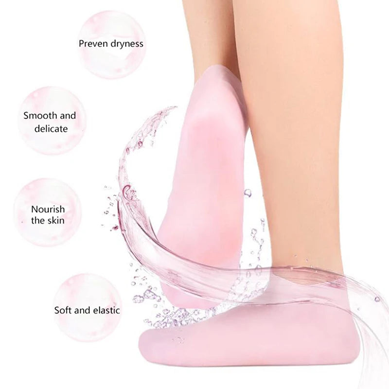 "Revitalize Your Feet with Our Silicone Moisturizing Gel Heel Socks