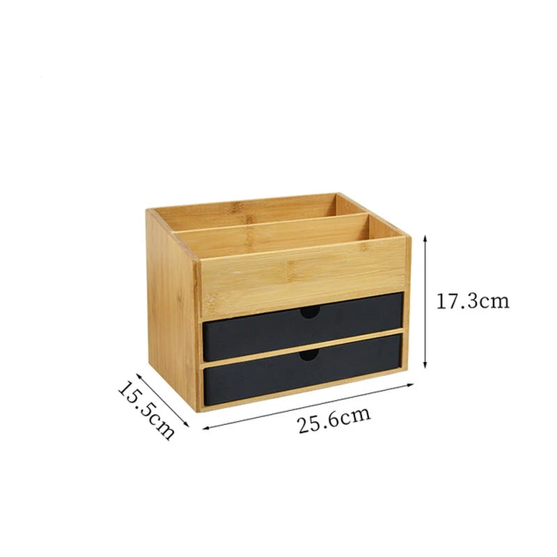 Bamboo makeup Drawer Storage Box for Makeup, Jewelry, and Skincare