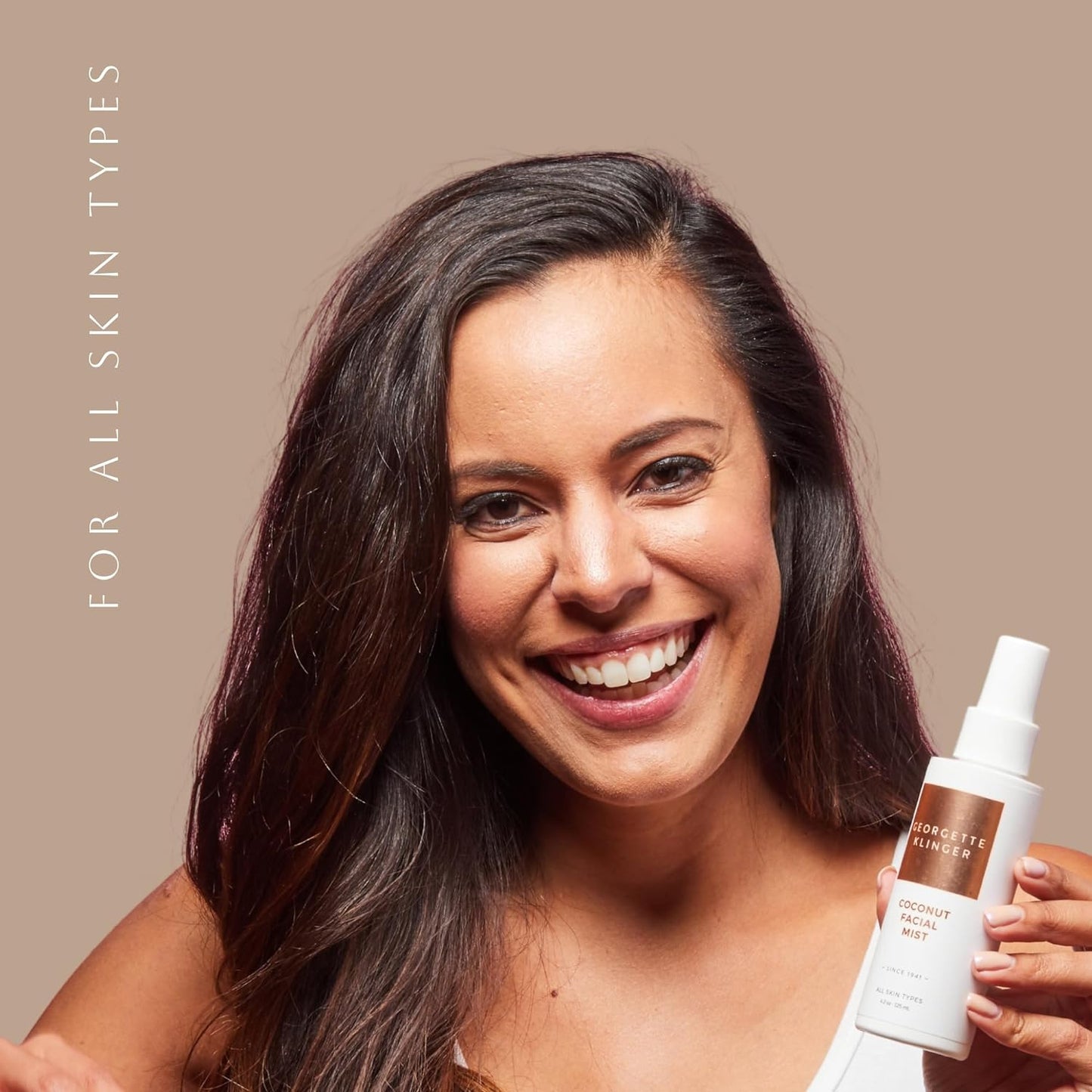 smiling with Coconut Facial Mist