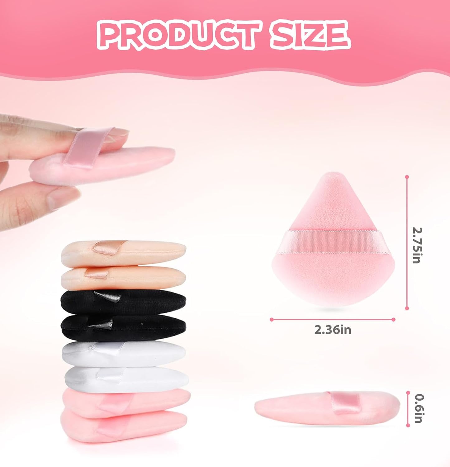 Soft Triangle Makeup Puff Size