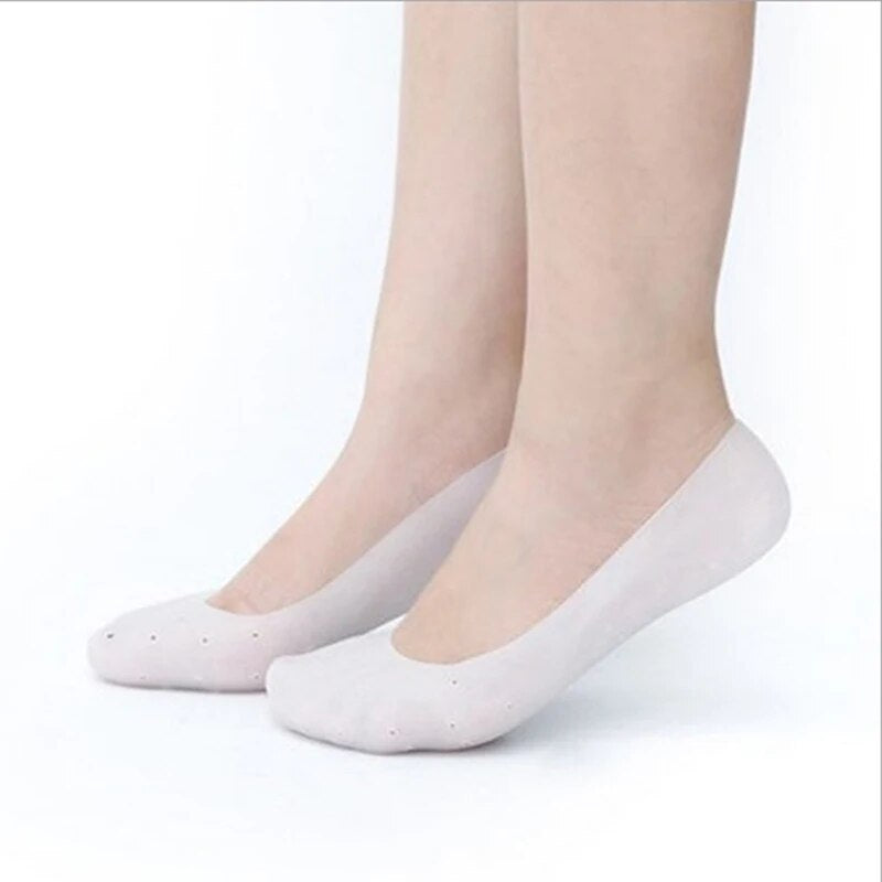 white Gel Heel Socks