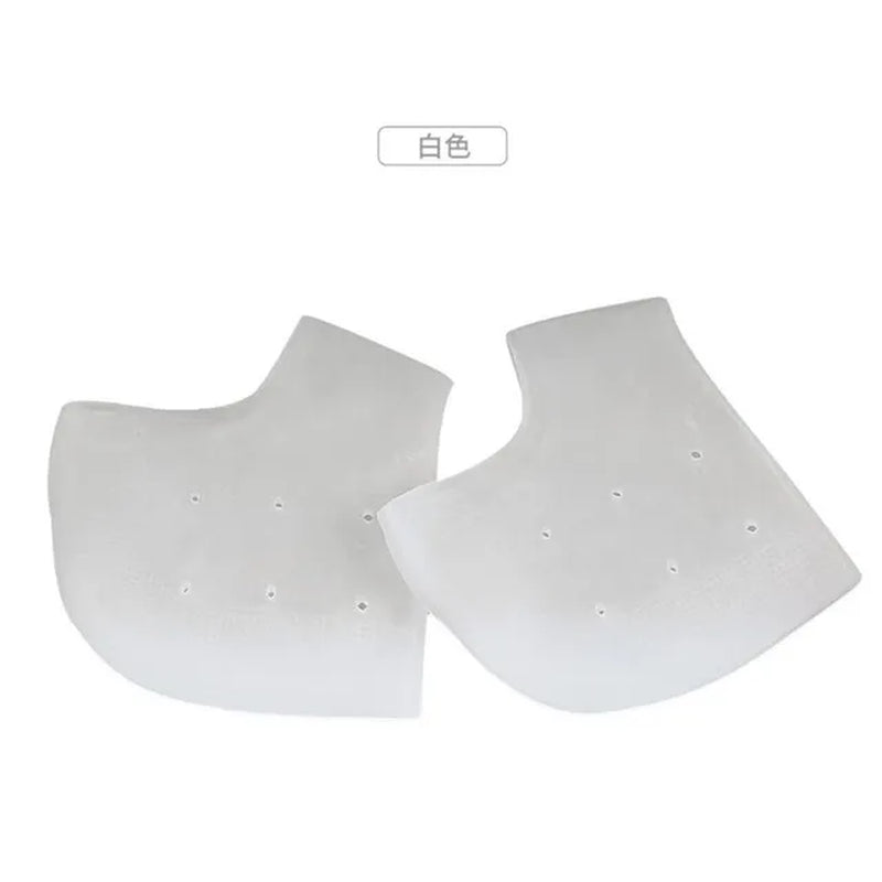 White Pairs of Moisturizing Gel Heel Socks