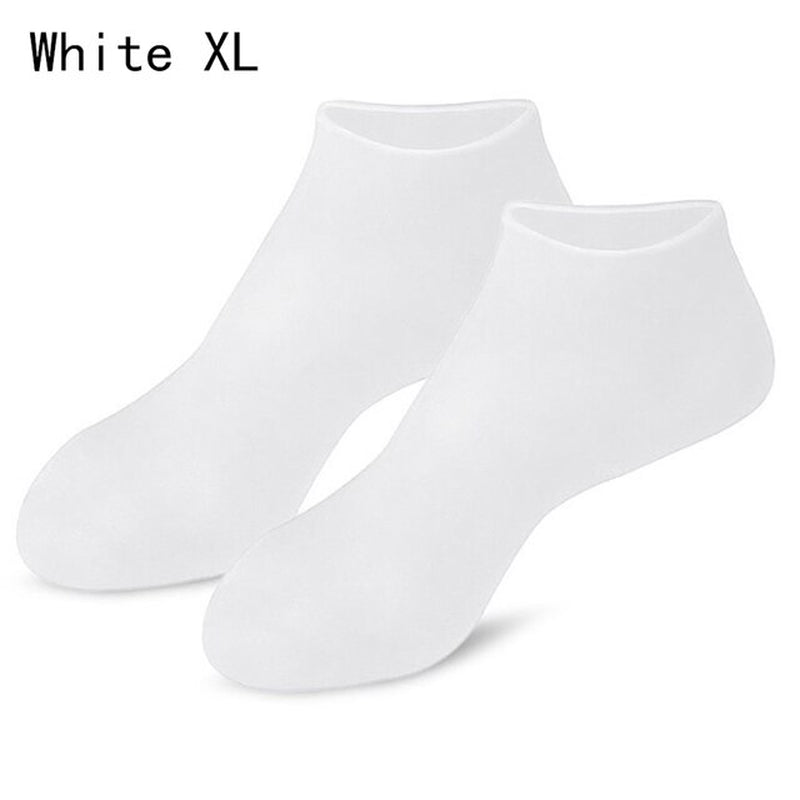 white XL Moisturizing Gel Socks