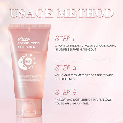 Collagen Night Wrapping Mask, Pore Minimizing Reduces Sagging Elasticity Improvement, Overnight Collagen Hydration Face Mask. (1Pcs)