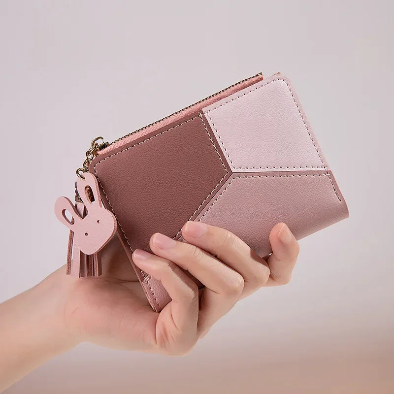 2024 New Women'S Wallet PU Leather Women'S Wallet Made of Leather Women Purses Card Holder Foldable Portable Lady Coin Purses