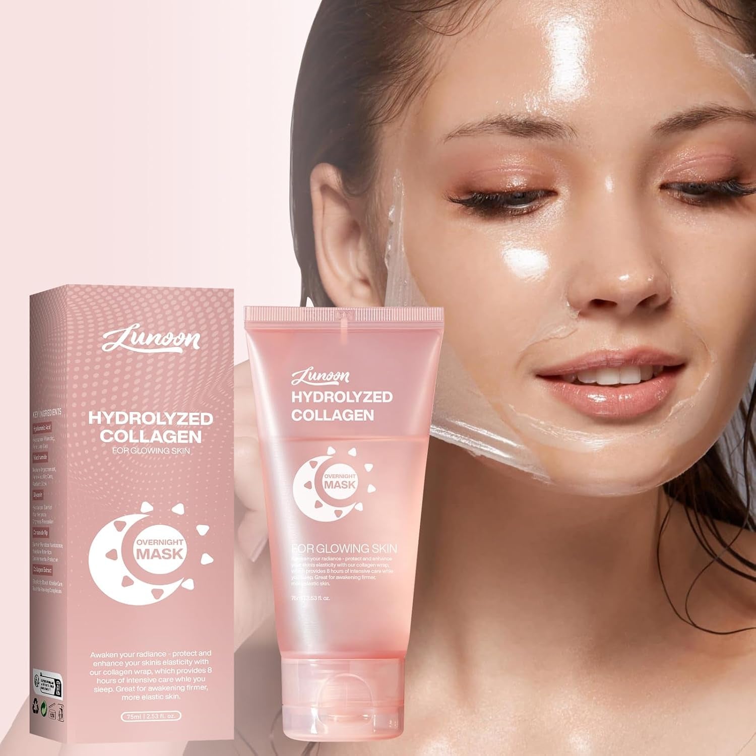 Collagen Night Wrapping Mask, Pore Minimizing Reduces Sagging Elasticity Improvement, Overnight Collagen Hydration Face Mask. (1Pcs)