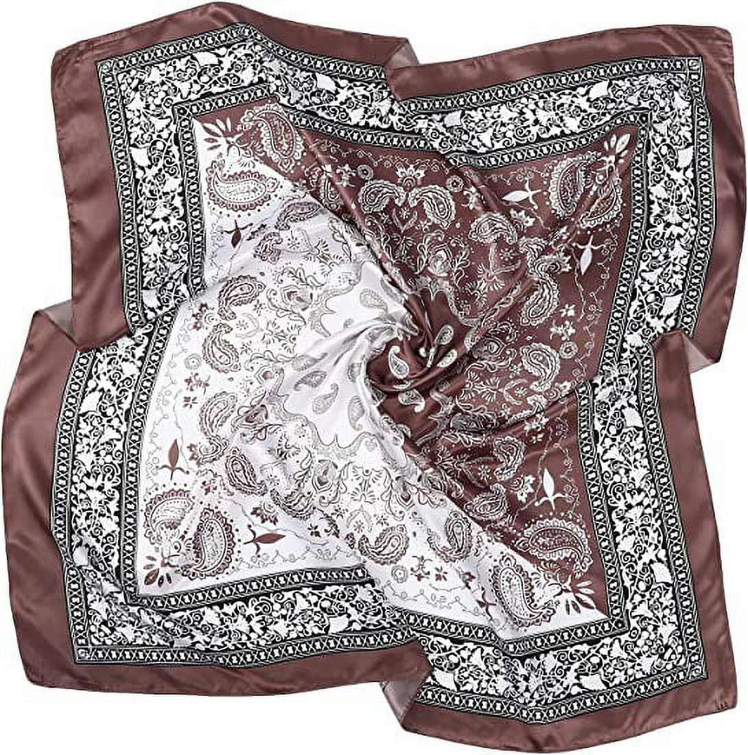 35” Large Square Satin Head Scarf - 3Pcs Satin Hair Scarves Silk Bandana Scarf Headscarf Silk Feeling Scarf for Women