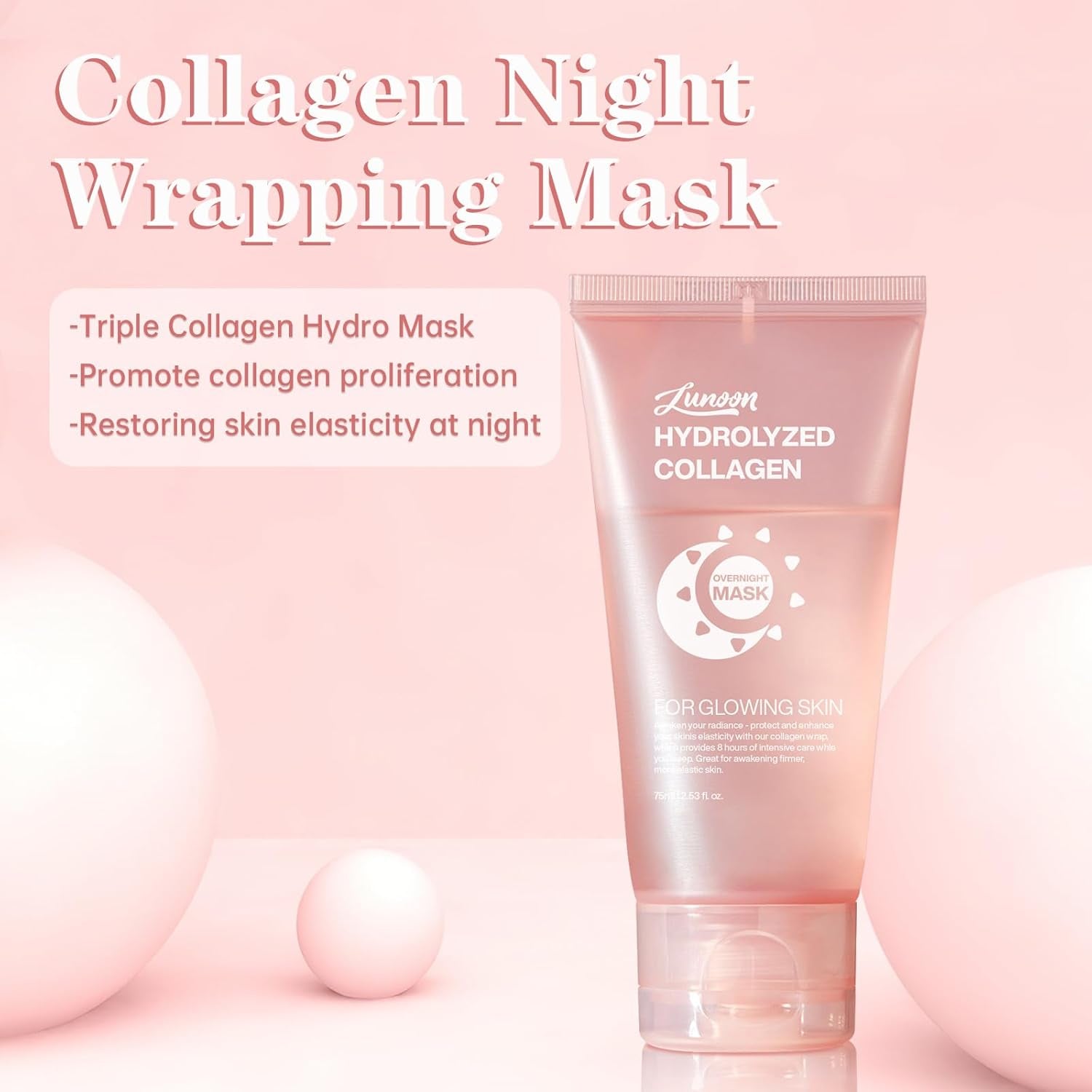 Collagen Night Wrapping Mask, Pore Minimizing Reduces Sagging Elasticity Improvement, Overnight Collagen Hydration Face Mask. (1Pcs)