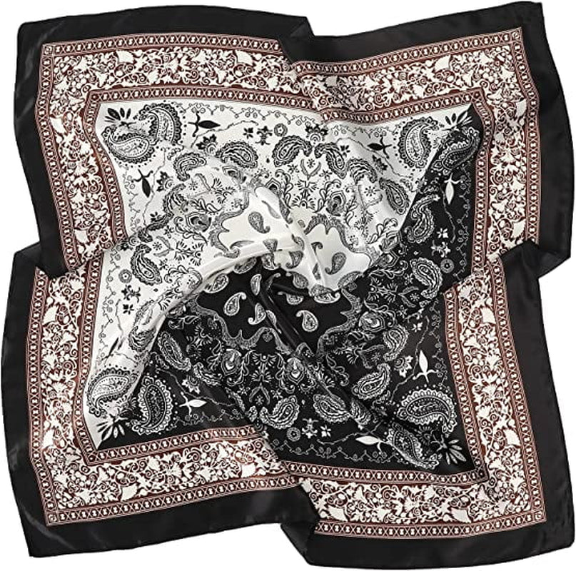 35” Large Square Satin Head Scarf - 3Pcs Satin Hair Scarves Silk Bandana Scarf Headscarf Silk Feeling Scarf for Women